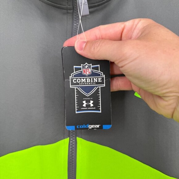 Under Armour Mens NFL Combine Full Zip Jacket Size XL Gray ColdGear Infrared - Picture 12 of 16